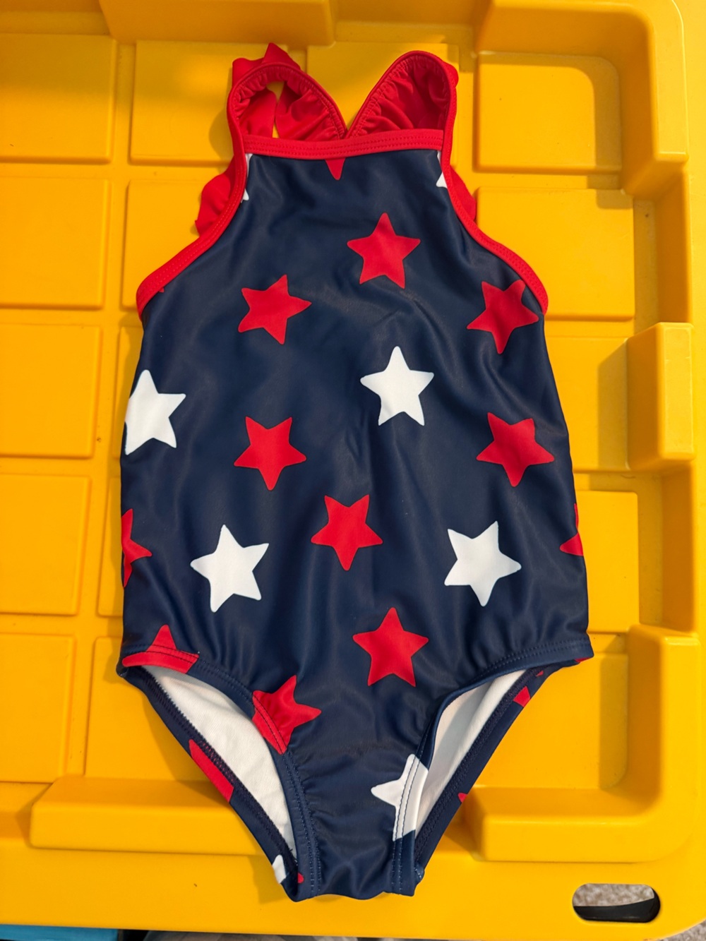 Carter's Navy One-Piece Swimsuit with Red and White Stars